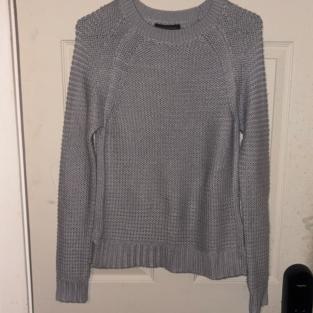 Banana Republic Gray crewneck wool blend knit sweater
